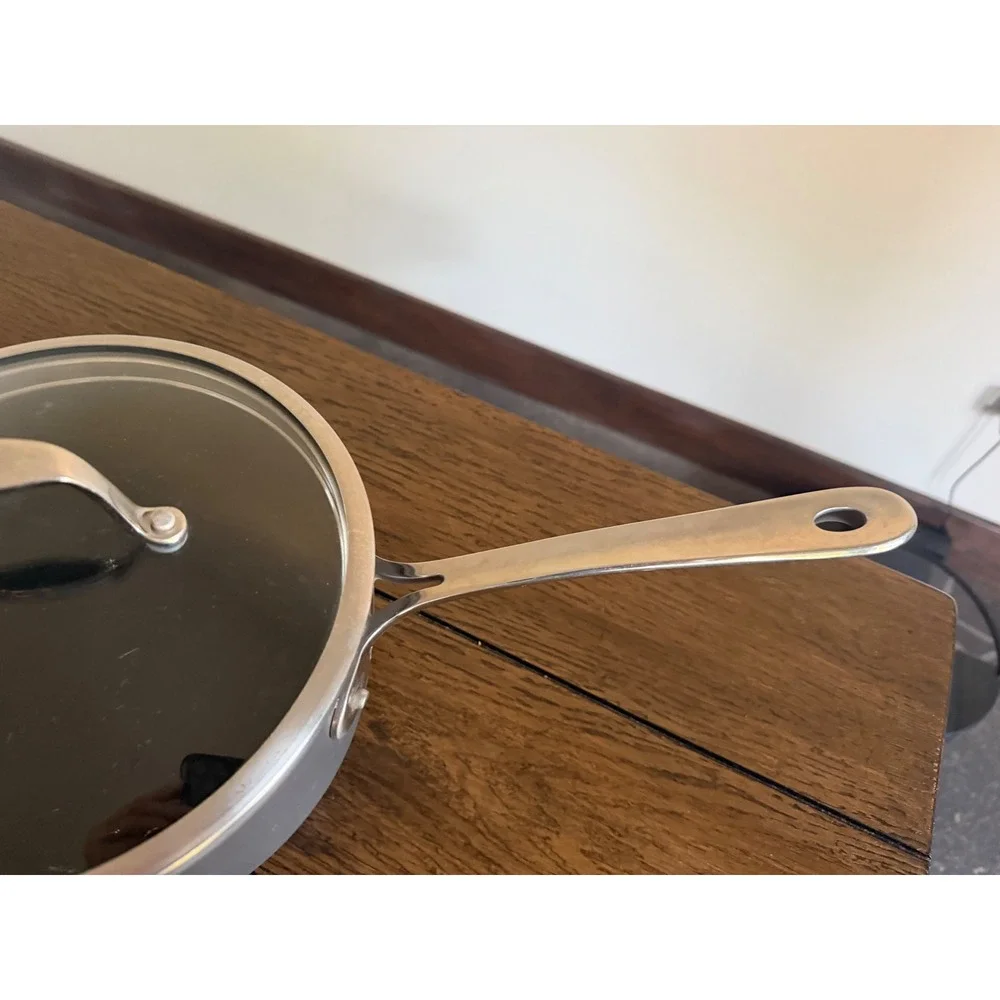 All-Clad Saucepan 3QT Gray Good Hard Anodized Nonstick Glass Lid Helper Handle